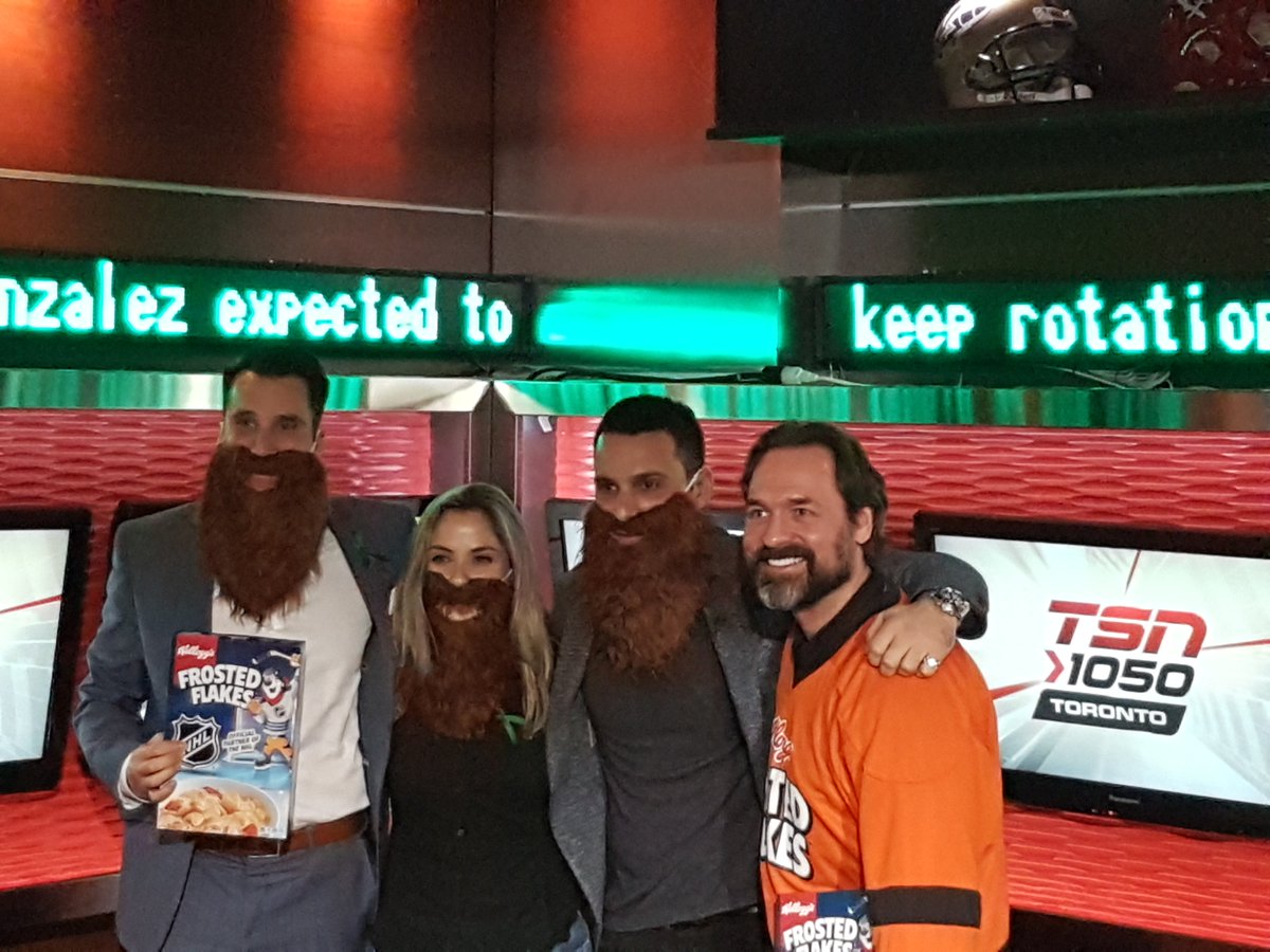 Jackson_Events's tweet photo. At @TSN1050Radio with @16DarcyTucker showing off their Playoff Beards @FrostedFlakesEh #FrostedFlakesNHLContest https://t.co/QrxAhtoO5Y