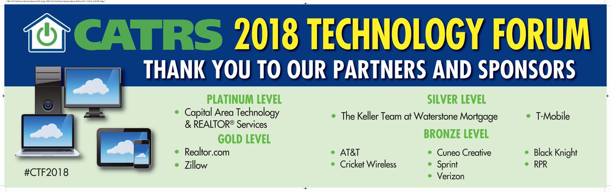 PaulTekGalloway's tweet photo. Thank you to #CTF2018 Gold Sponsor @zillow for partnering with us to bring you the 8th Annual CATRS Technology Forum. #SoldOut #WaitListOnly @bill_fowler https://t.co/VTFM8kJOWR