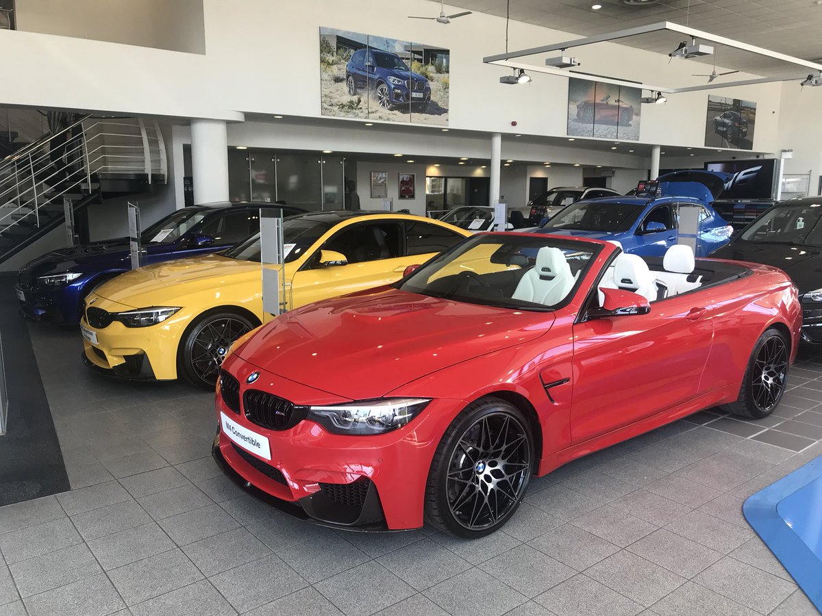 BMW M Individual display at Sytner Cardiff!
Ferrari Red M4 Competition Pack Convertible
Speed Yellow M4 Competition Pack Coupe
San Marino Blue M3 Competition Pack Saloon