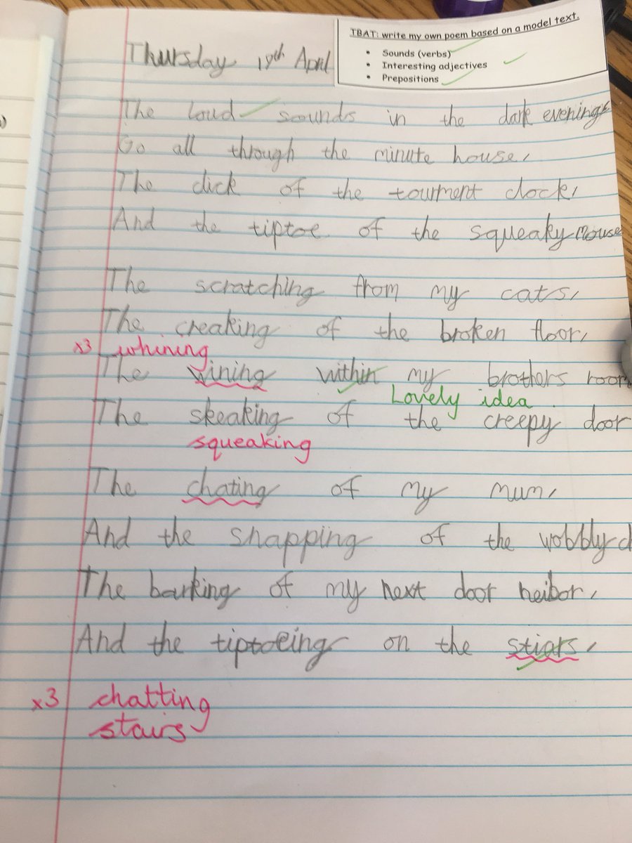 This is just 3 examples of some of our poems we wrote this morning. ‘We can write a poem like that’ <a href="/MichaelRosenYes/">Michael Rosen 💙💙🎓🎓 NICE 爷爷</a> #WritingRocks #successful