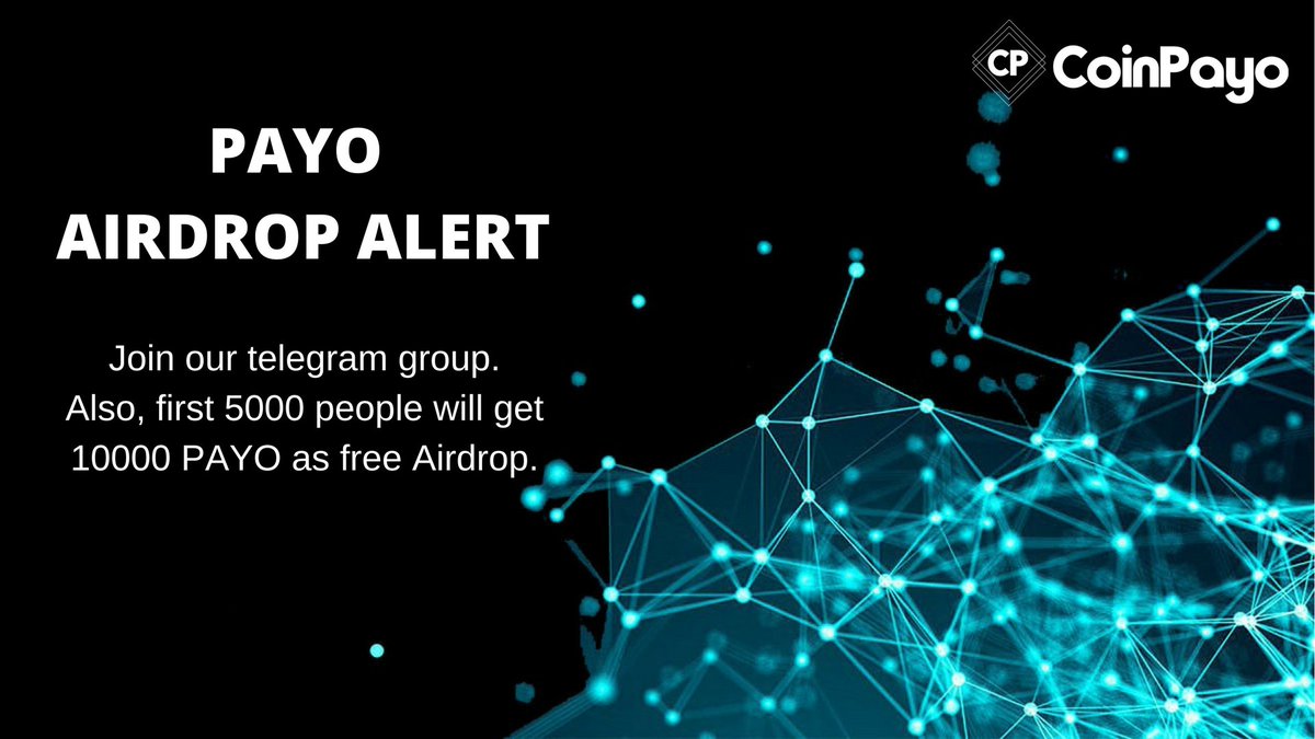coinpayo's tweet photo. 2,000,000 PAYO Tokens AIRDROPS 

1. Follow
2. Like
3. Retweet
4. Comment your ETH address HERE. (Only 5000 people)
5. Telegram: https://t.co/oSFH3Dakw9       

#bitcoin #crypto #btc #ETH #blockchains #ICO #airdrop #bounty #cryptocurrency #airdrops #giveaway #freecoin #freetoken https://t.co/jXSInS4jaH