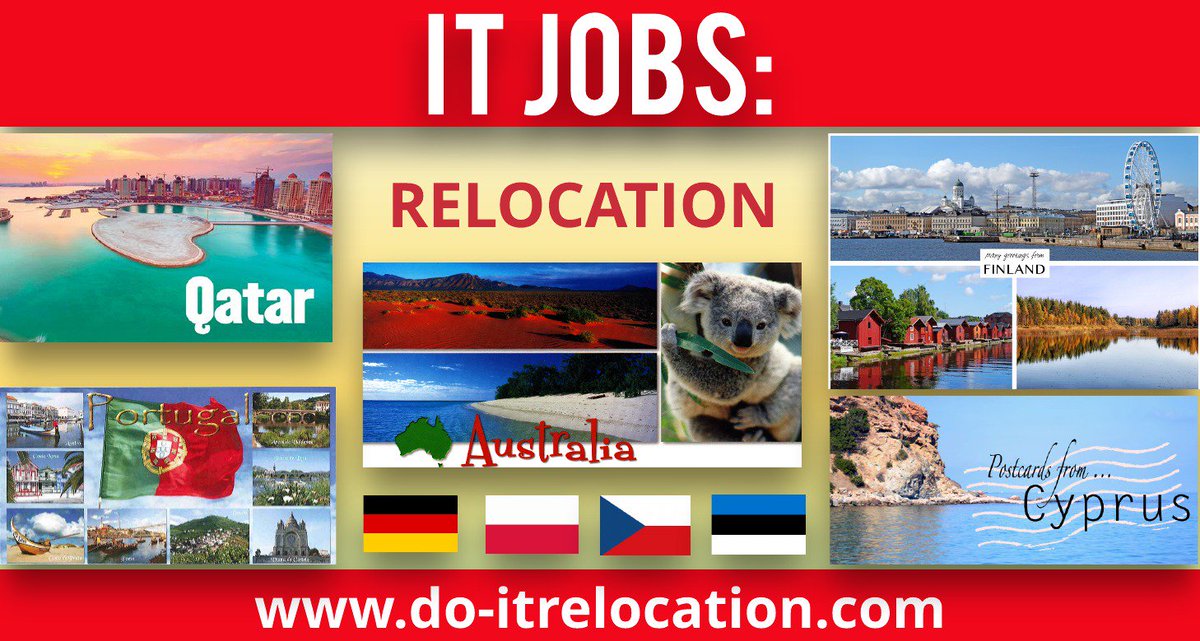 DoITRelocation's tweet photo. IT jobs with visa sponsorship &amp; relocation support:
Australia, Qatar, Portugal, Spain, Cyprus, Finland, Germany, Poland, etc.
https://t.co/wAf0MGhdx3 https://t.co/JKwuNrH8f2