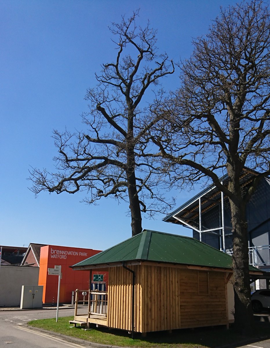 What a beautiful day! Our humanitarian demonstration shelter has not quite found some shade beneath those trees at <a href="/BREIPark/">BRE Innovation Park</a> Watford. #humanitarian #shelter #buildsustainably #QSAND