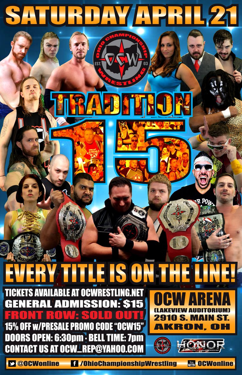 HonorFighting's tweet photo. HFC Super Heavyweight Champion, @VGFNBrashear, will serve as the special guest ringside enforcer for the 1st ever #InfinityGauntlet Match at @OCWonline #Tradition15 THIS SATURDAY at the #OCWarena in #Akron! Tix available at https://t.co/owpzuNUSvh https://t.co/uiASqSc28V