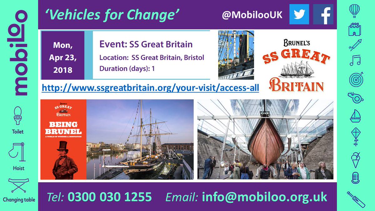 RevoLOOtionUK's tweet photo. If you're looking for a great #DayOut on #Monday then get down to @SSGreatBritain This #historic #dockyard &amp; #heritage venue has impressive #accessibility &amp; Chris will be there with Mobiloo to make your visit as hassle free as possible! #benchandhoist #incLOOsion #BrizzleHour https://t.co/2RkAREfGJh