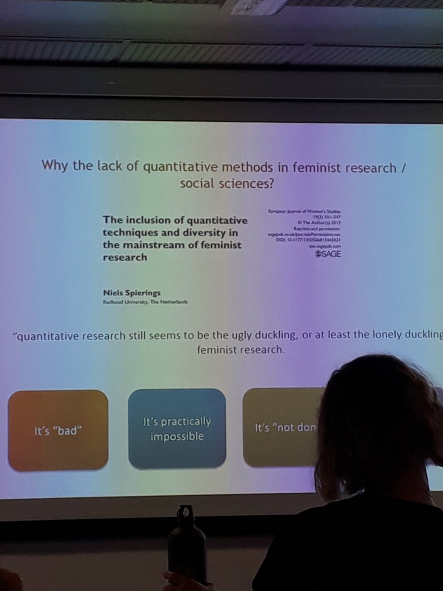 fi_mckay's tweet image. Discussion around quants as &quot;the ugly duckling&quot; of feminist research @C_Goodfellow_ @StrathGender @strath_fem #SpringN2Methods #springN2Femm