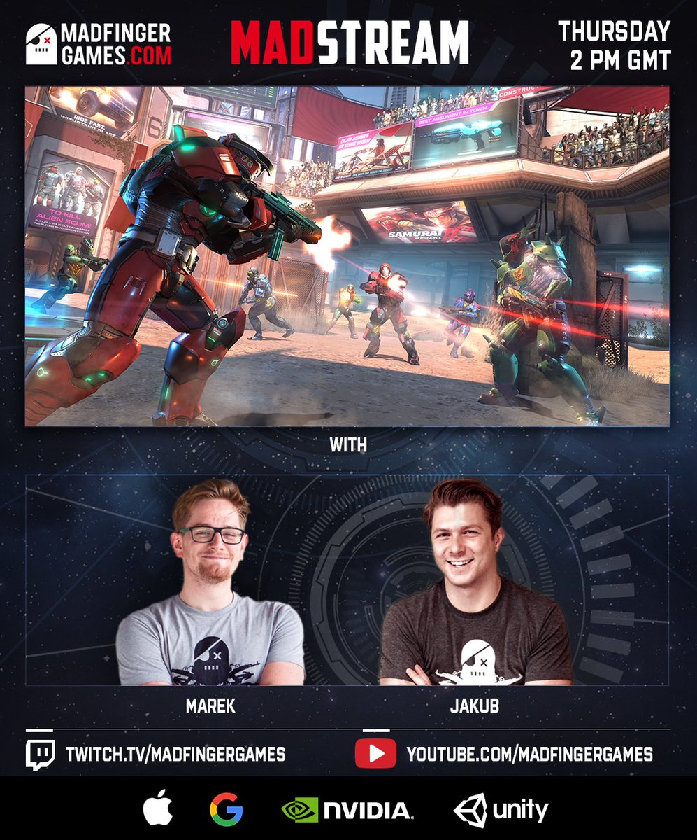 MADFINGERGames's tweet image. Join us in just 30 minutes for #ShadowgunLegends and #UNKILLED 
We will be answering your questions, giving away some free in-game goodies and playing you favorite games!

Join us: twitch.tv/madfingergames

#MADstream #AskMFG