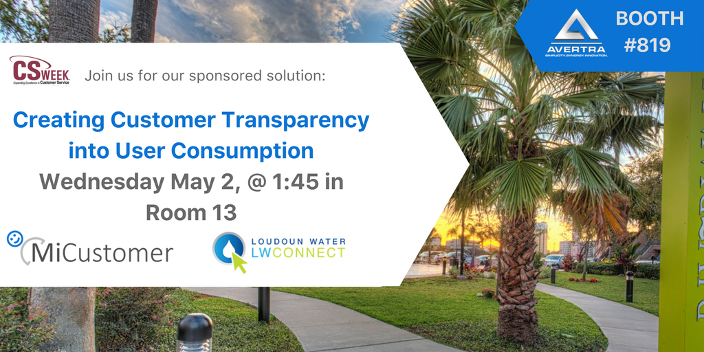 AvertraCorp's tweet photo. Attention #CSWeek2018 attendees make sure to join us on Wednesday, May 2nd to learn how we've leveraged existing technology to provide transparency and increase customer engagement.
#MiUtility #MiCustomer #LWConnect https://t.co/BrUlYHR6J7