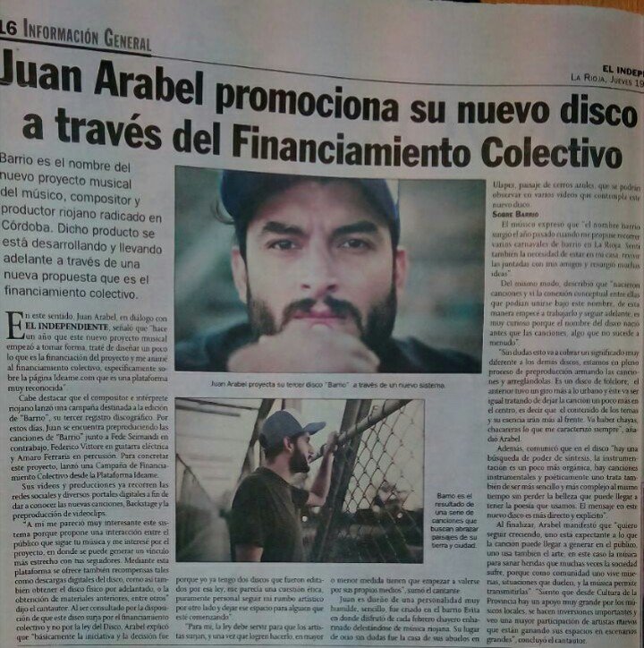 📣 #DiarioElIndependiente anuncia y cuenta más detalles sobre la campaña de financiamiento colectivo de #Barrio. 
G R A C I A S

#SeVieneBarrio #Crowdfunding #VosPodesSerParte #ideame 
cc/ <a href="/ideamecom/">Ideame</a>