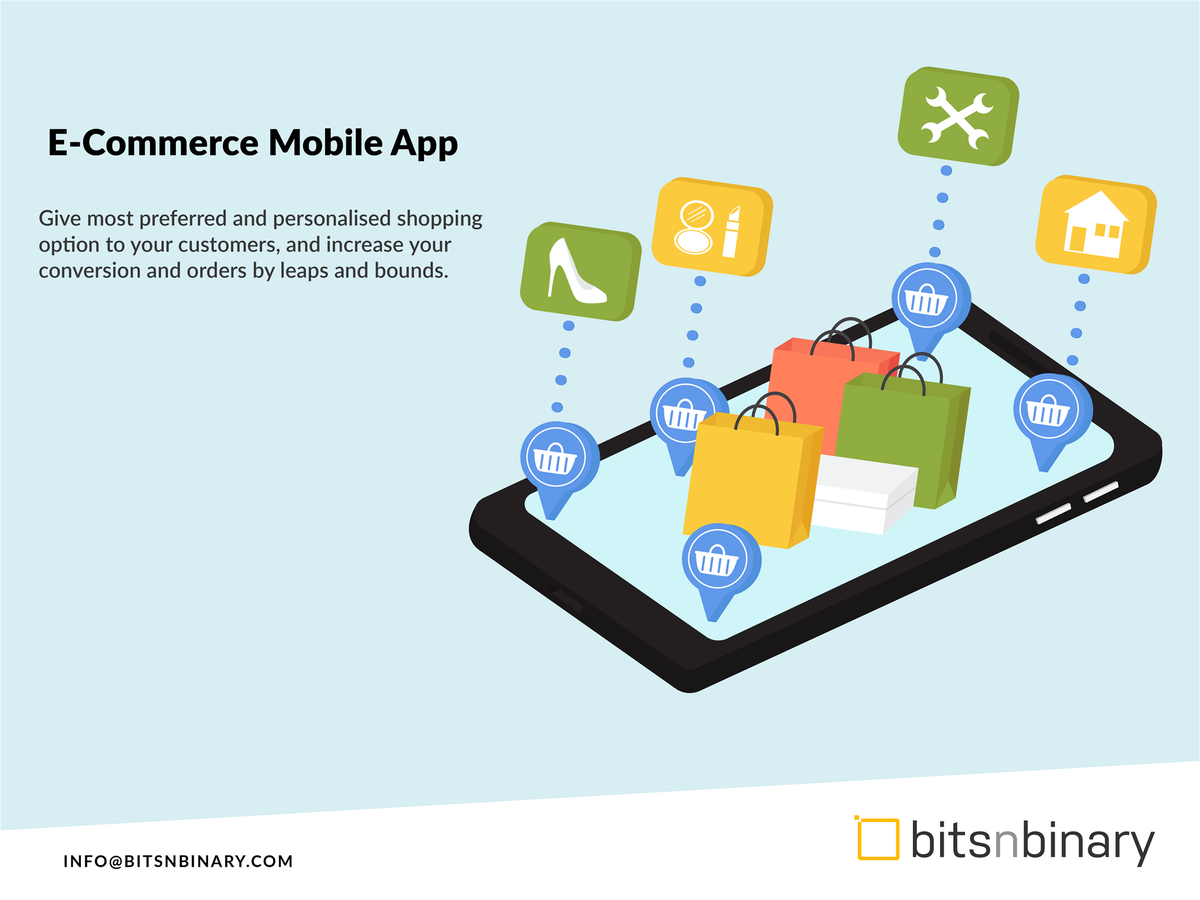 bitsnbinary's tweet image. #eCommerceMobileApp
Give most preferred and personalized #shopping option to your customers, and increase your conversion and orders by leaps and bounds.
For more info drop an email on info@bitsnbinary.com
#EcommerceDevelopment #mobileappdevelopment #mobilecommerce