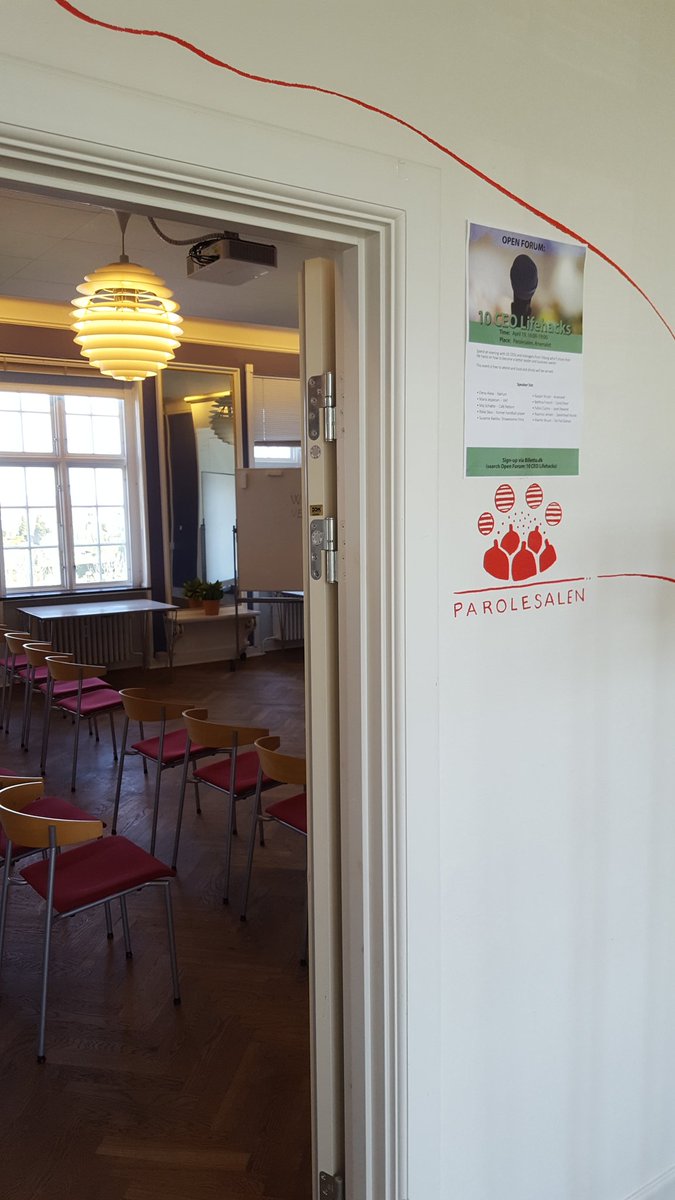 Knowledge, food, and drinks in Parolesalen at <a href="/Arsenalet/">Arsenalet</a> in 5 mins!

Join us for Open Forum: 10 CEO Lifehacks 

#dkstartup #dkbiz #dkgame #dkanim #gamesweekdk