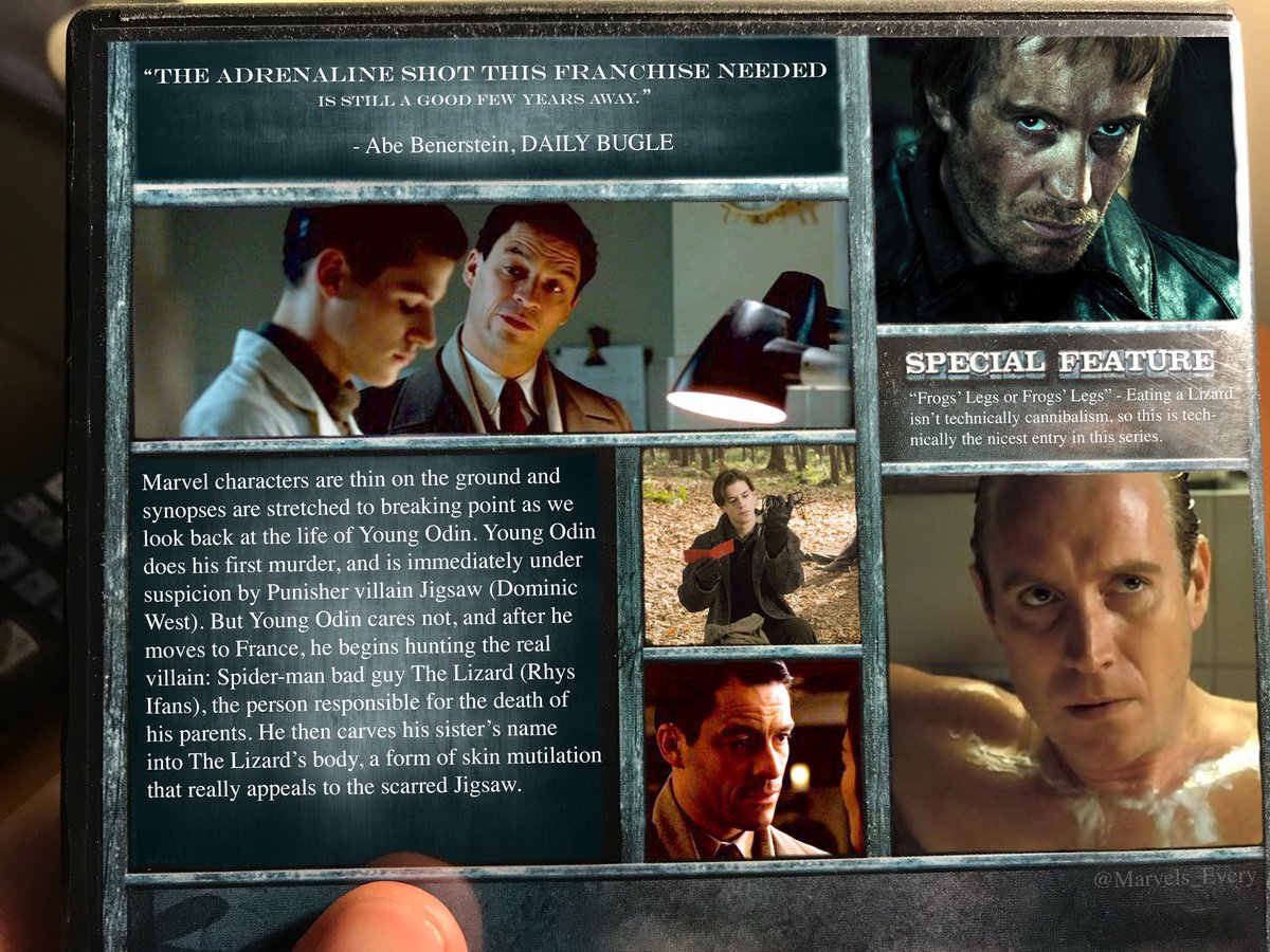 Marvels_Every's tweet photo. HANNIBAL RISING (2007)
dir: Peter Webber

#marvel #mcu #hannibalrising #hannibal #hanniballecter #hannibalthecannibal #peterwebber #dominicwest #rhysifans #youngodin #jigsaw #billyrussoti #billythebeautrussoti #thebeaut #billyrusso #thelizard #curtconnors #frogslegs https://t.co/QmFPBLp5Po