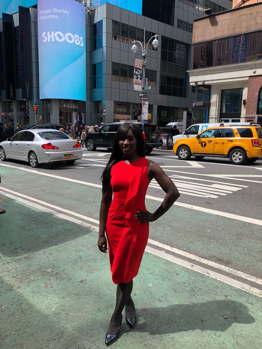 Shoobs is centre stage in Times Square, NYC! World domination here we come! #BlackGirlMagic