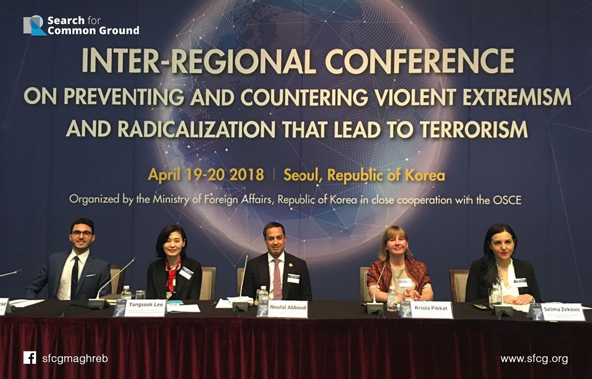 “P/CVE is not a project; it’s a long-term commitment”. <a href="/NoufalAbboud/">Noufal Abboud</a> during the Inter-Regional Conference on Preventing and Countering Violent Extremism and Radicalization that Lead to Terrorism. #CVE #TVE #SFCG #Morocco #SouthKorea
