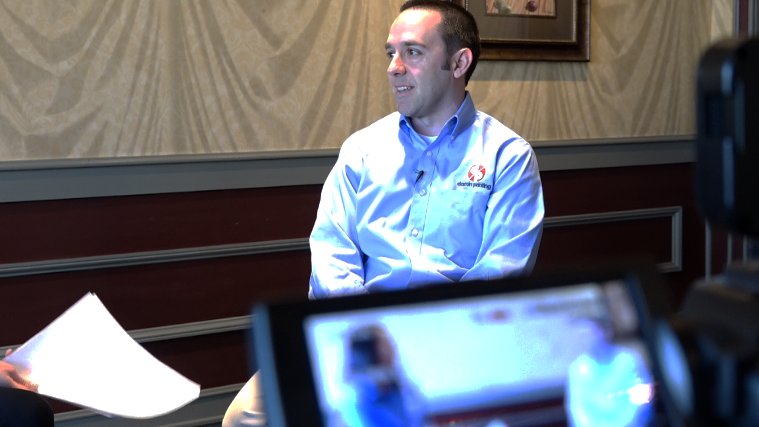 DaminPrinting's tweet photo. We had a great time filming our new promotional video last week! Special thanks to Becky from WorkLink Staffing, Tom from @HollidaysburgY and Kathleen from Ussco for participating. Also big thank you @VE_Media & @AmicisEbensburg ! #promotionalgear #promotionalswag #promovideo https://t.co/yESmQx8hOX