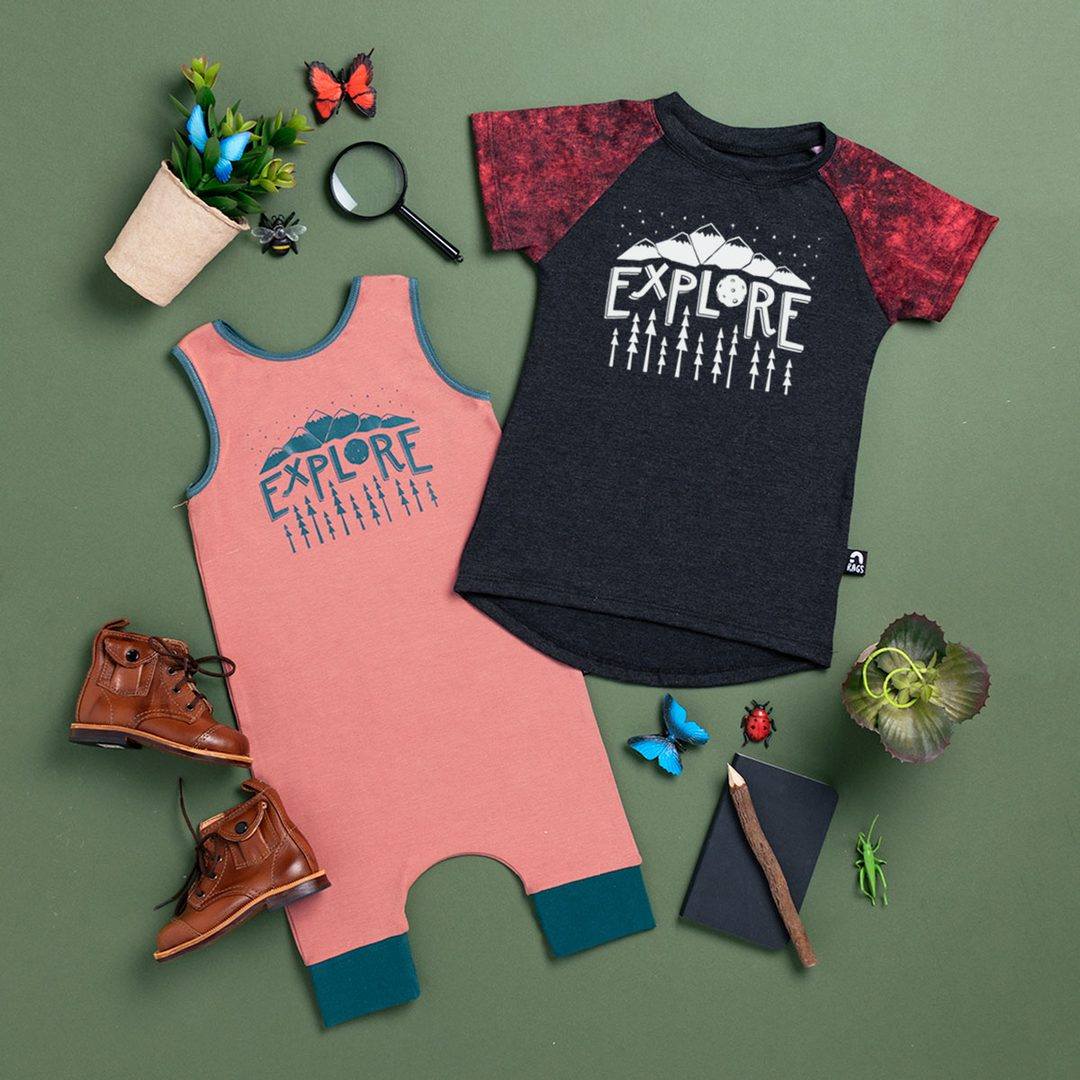 'Explore' is back by popular demand and perfect for your littles and kiddos Spring adventures! Another goodie encouraging the great outdoors 🌎 
Stay tuned to see what else we have releasing Friday at 10am MST! #tagyourrags