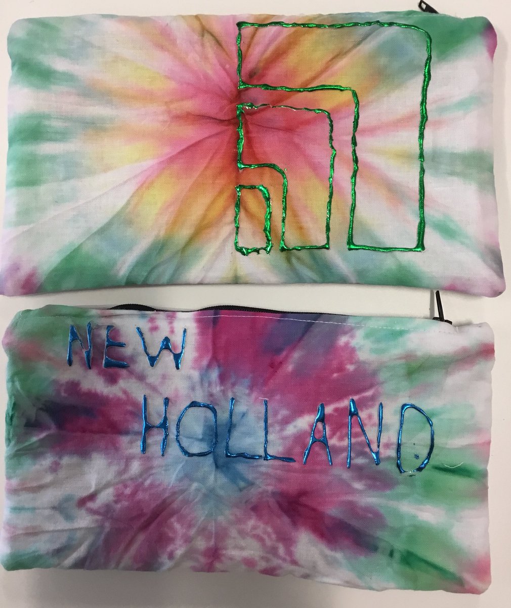 Brightening up a traditional tie dye using foil printing. #textiles #dttextiles