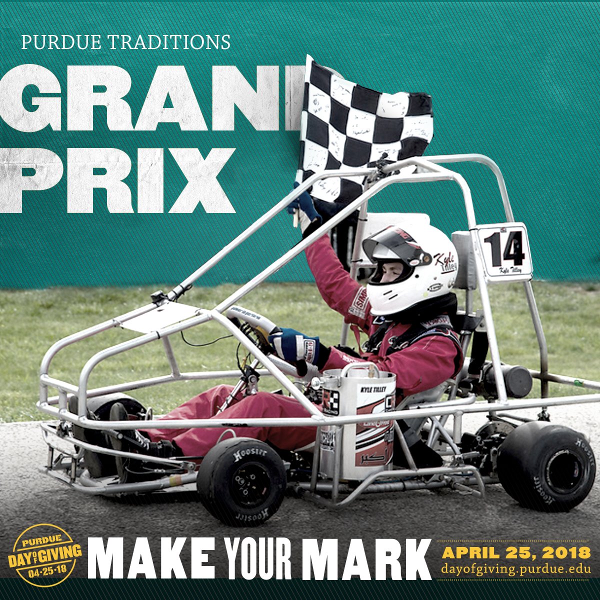 PurdueCCO's tweet photo. Start your engines for Grand Prix this weekend -- and Make Your Mark on #PurdueDayofGiving on April 25! Link: https://t.co/8wjLg3O3Hd https://t.co/ZIGsqkKxfk