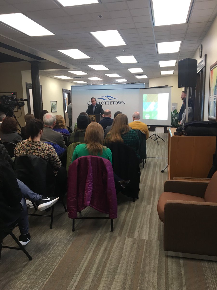At <a href="/ChtownPE/">City of Charlottetown, PE</a> city hall for the release of the youth housing report and the housing issues that are being faced by young people in Charlottetown. @emma11drake