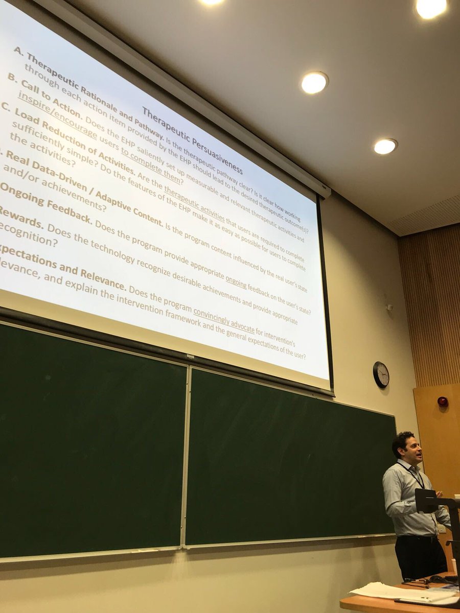 ESRII2018Dublin's tweet photo. @amitba presenting on the impact of product design on user engagement with eHealth interventions in real world use #ESRII2018 https://t.co/mTlhKo0CdU