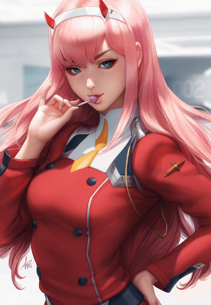 A repost of the portrait of ZeroTwo I did a while ago. Updated the image a little in preparation of my upcoming convention. #DARLING_in_the_FRANXX #zerotwo