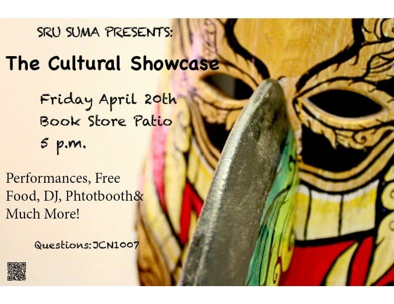 SRUSuma's tweet photo. @SRU_ActiveMinds and many other clubs are a part of @SRUSuma's Cultural Showcase tomorrow!! Everyone's welcome!! We'll have so much food! Henna Artists, Belly &amp; Samba Dancers, Photobooths and etc.!! 

New Location @ SSC Commuter &amp; Fireplace Lounge https://t.co/fsW8opI00z