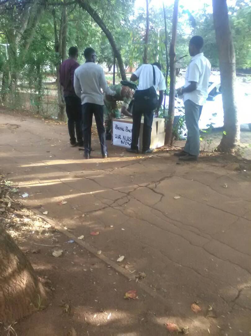 DougColtart's tweet photo. Zimbabwean citizens stood in solidarity with striking nurses today by writing messages to VP Chiwenga and posting them in boxes placed all across Harare. Chiwenga claimed to fire all 15,000 nurses but the public have come out with one voice to say: #DearVP #BringBackOurNurses! https://t.co/lcOmDhl8BD