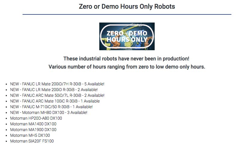 robotworx's tweet image. Just Arrived! More NEW Zero Hour Robots! Contact us immediately for a quick price quote - these are moving quickly! #newrobots #robotsonsale
robots.com/specials/zero-…