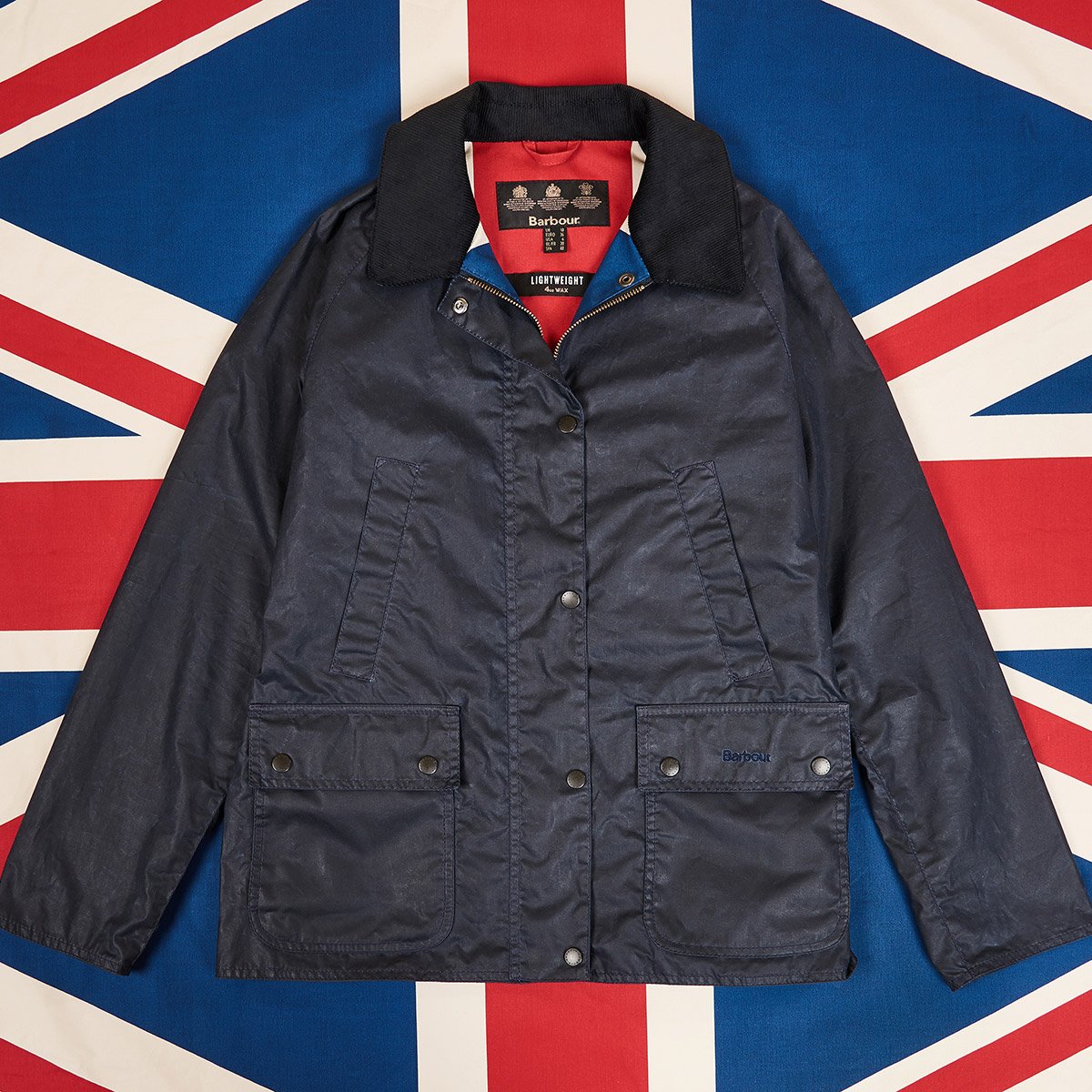 barbour jacket union jack lining