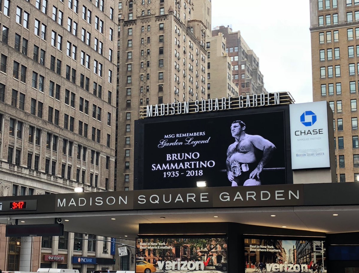 MSG (@TheGarden) on Twitter photo 2018-04-19 18:00:03 A true Garden legend. #BrunoSammartino A true Garden legend. #BrunoSammartino