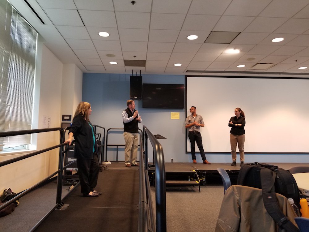 Bryan Leeper from @SorensonVRS  sharing his thoughts during the Forum for ACTION, co-hosted by <a href="/KristonPumphrey/">Kriston Lee</a> and MJ Kielbus from <a href="/copperandwater/">Copper & Water</a>. #deafmedia #deafmediasummit2018