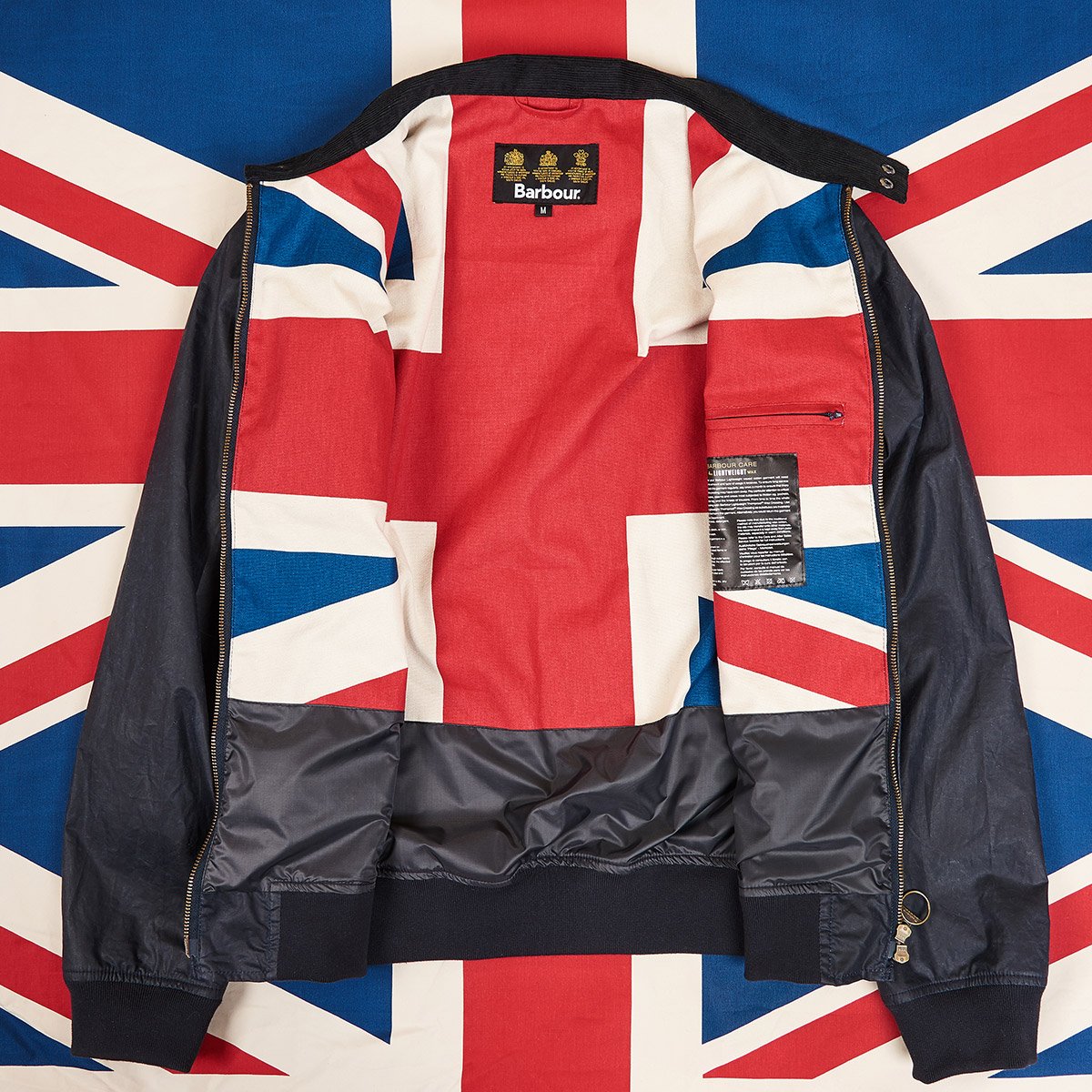 barbour union jack lining