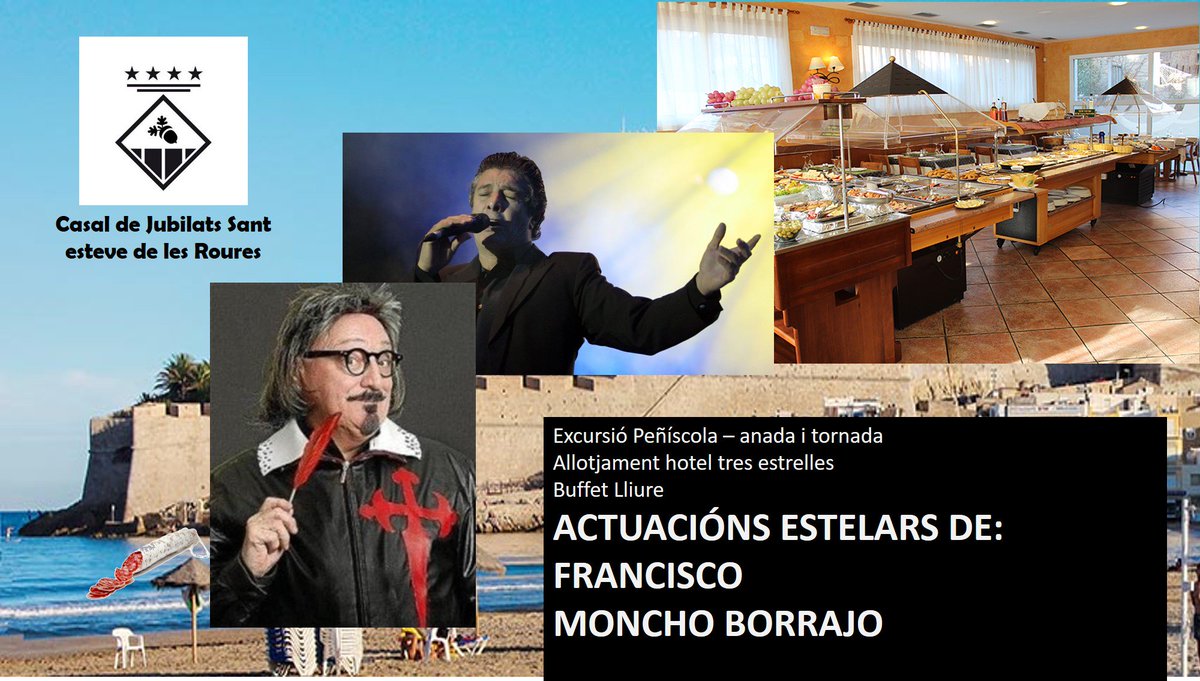 Des de el Casal de Jubilats us recordem que queden 10 places per la excursió a Peñiscola. APUNTEU-VOS-HI JA!