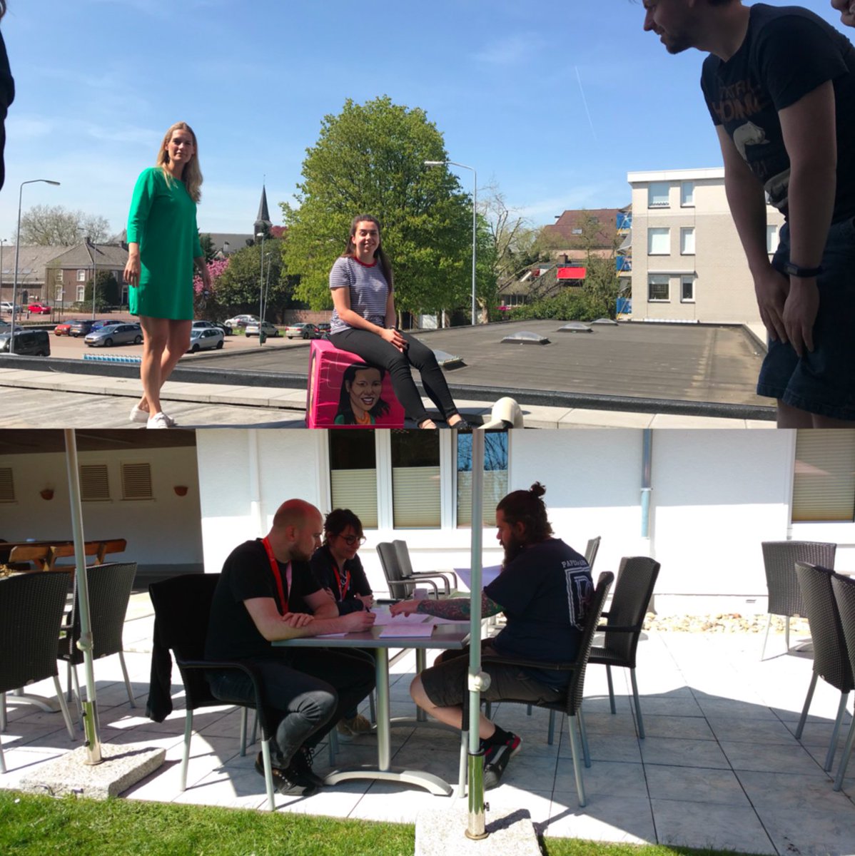 yoast's tweet photo. Sun’s out, work’s out(side)! Whether at the offices in Wijchen or at #T3UXW, you’ll find us outside today :D https://t.co/0LTuiVKDtW