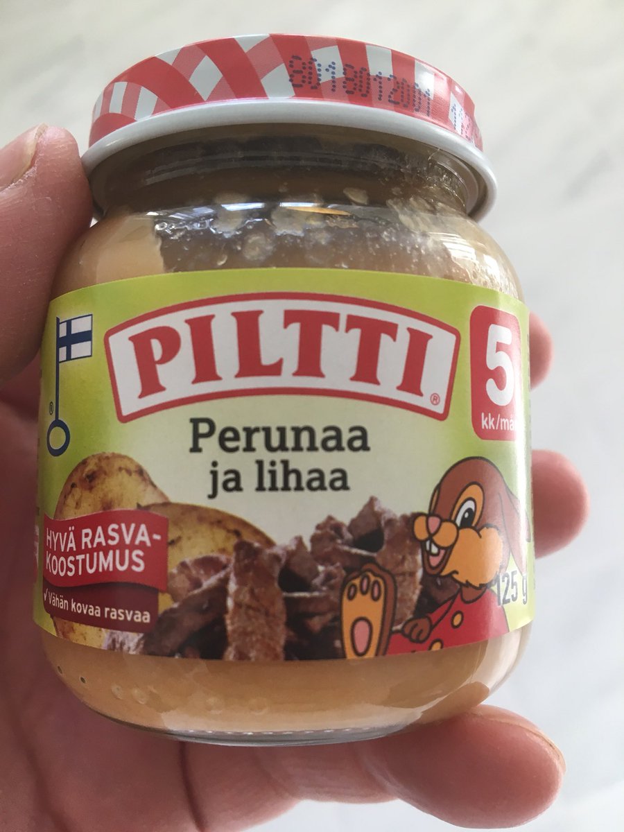 tttuukkanen's tweet photo. Tämä tuote aiheuttaa aina korvamadon, vaikka ainesosat onkin biisissä eri järjestyksessä. #popeda #lihaajaperunaa #korvamato #piltti https://t.co/XdmdgQQ9Vg