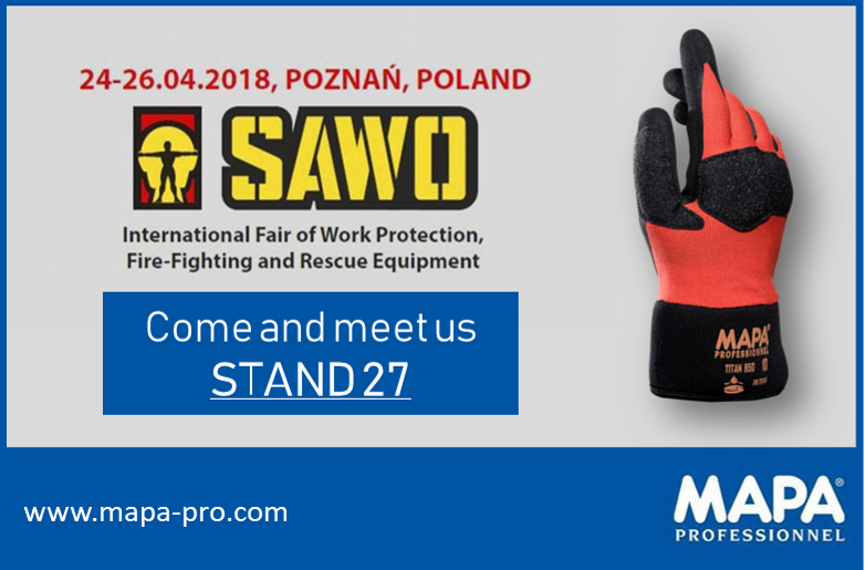 Are you ready for SAWO 2018 in Poznań? MAPA PROFESSIONNEL team will welcome you at stand 27 and help you find the best solution to protect your hands. Find out more about us on mapa-pro.com #protectivegloves #healthandsafety #mapapro #beready