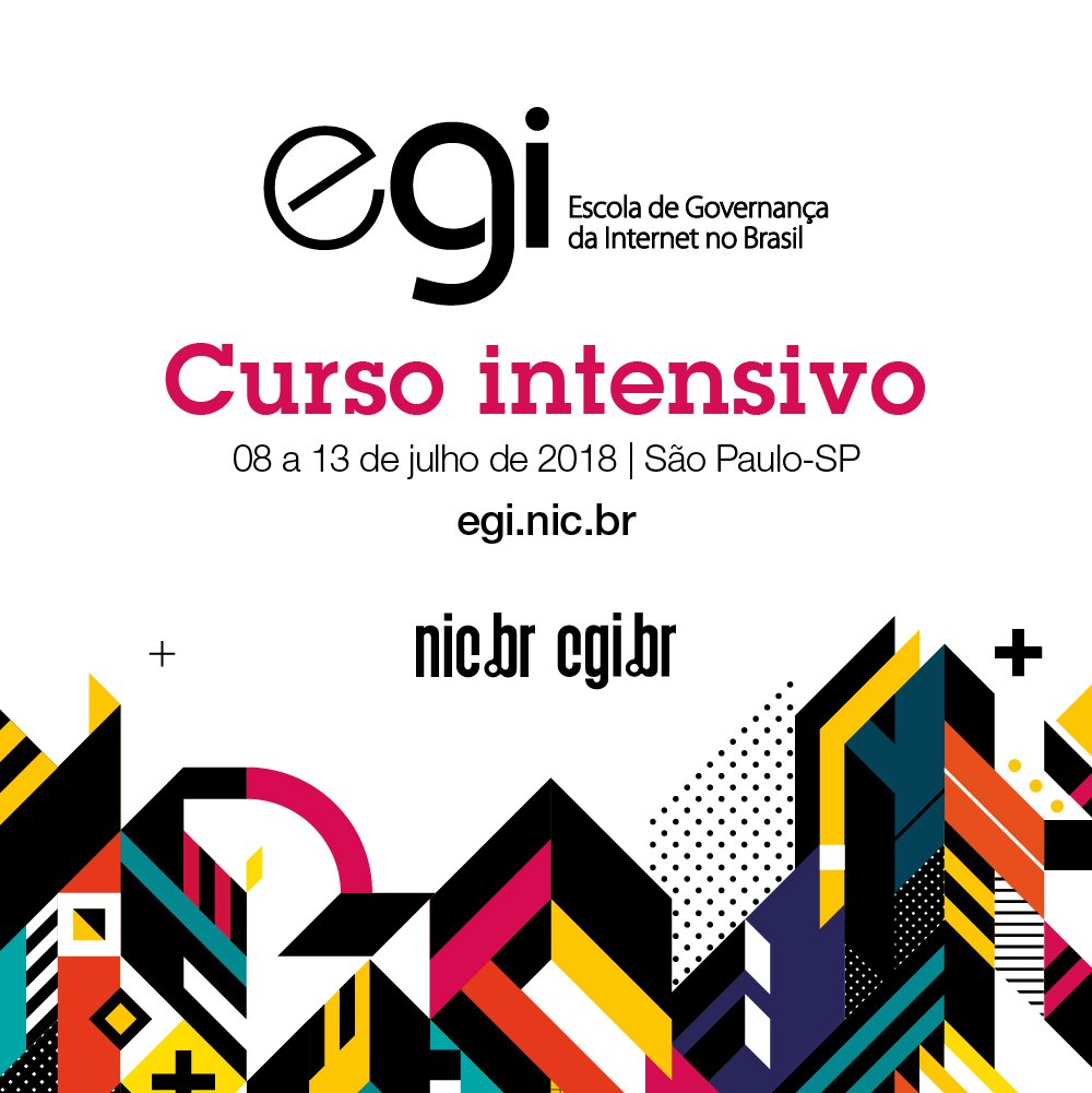 Se você ainda não fez sua inscrição para o Curso Intensivo da <a href="/escolacgibr/">Escola de Governança</a>, esse é o momento! Com 50 horas de duração, o curso do #CGIbr e #NICbr abordará temas como liberdade de expressão, regulação de conteúdo e #FakeNews. Inscições até domingo (22/4): egi.nic.br/curso-intensiv…