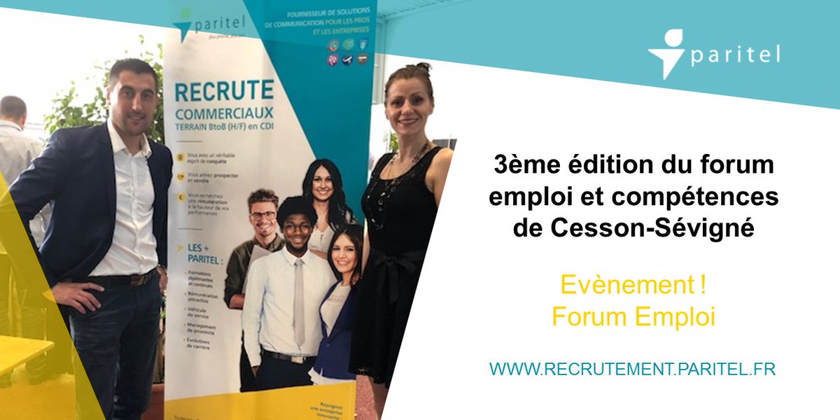 Belle journée ensoleillée à Cesson aujourd'hui! 30°
Pour les retardataires, il est encore temps de venir rencontrer Stella HEREAU et Fabien Blanchard si vous avez soif d'une carrière évolutive et dynamique!
#soleil #Emploi #Commercial #CDI