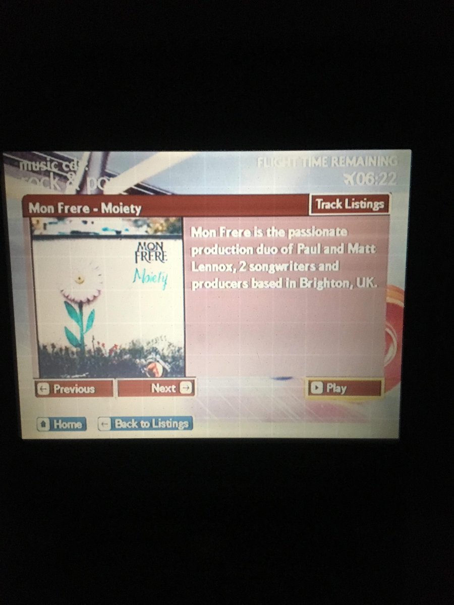 Really excited to see our music on all <a href="/British_Airways/">British Airways</a>, <a href="/VirginAtlantic/">virginatlantic</a> &amp; <a href="/AmericanAir/">americanair</a> inflight entertainment systems. If you're flying, check out our exclusive E.P. 'Moiety' which we put together just for them!