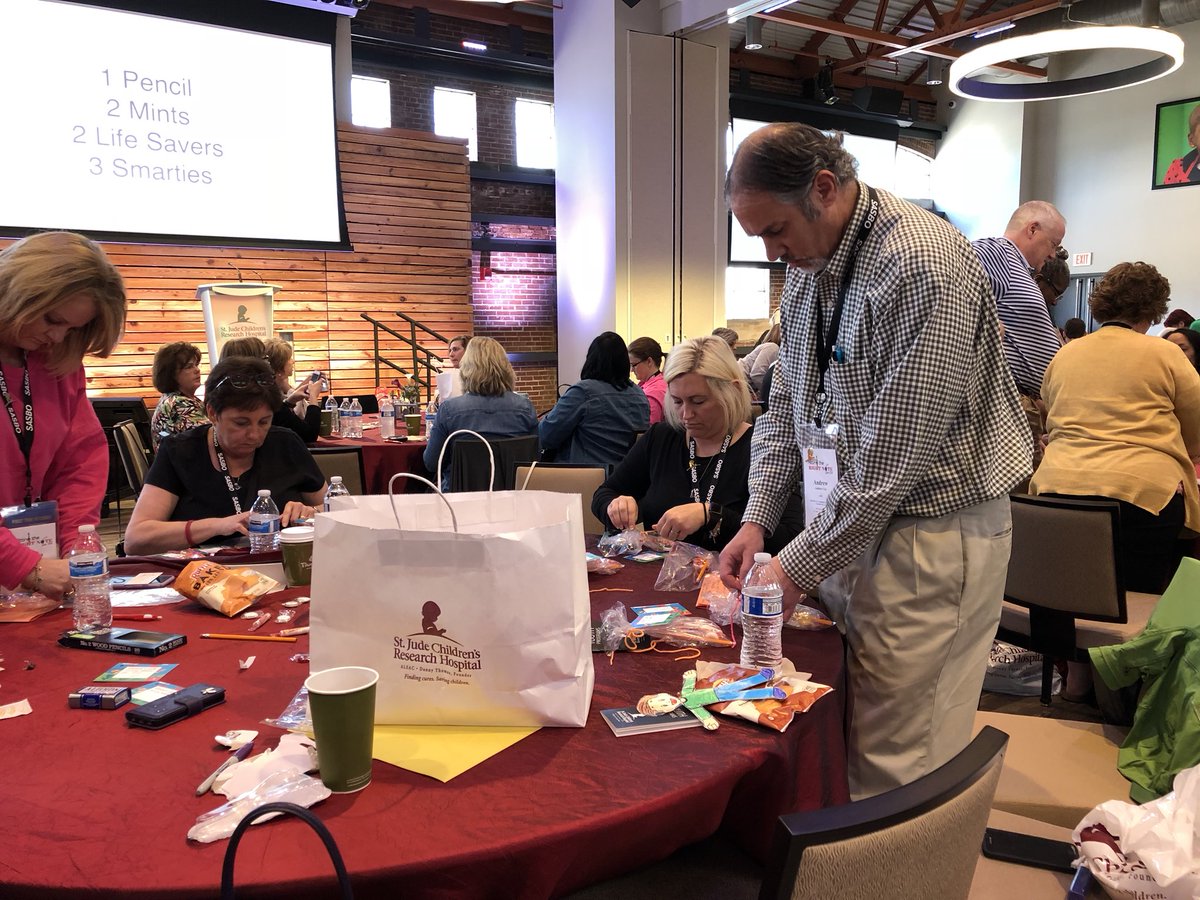 ncasbo's tweet photo. NCASBO’s Andrew Cox, Leslie Rouse and Faye Perry give back at St Jude’s Children’s Hospital. #serviceproject #2018 SASBO Conference https://t.co/KscnmQn0Ku