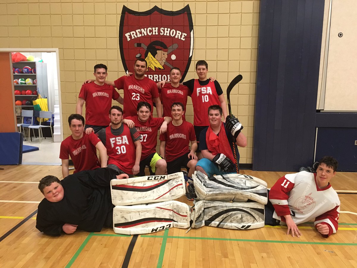 JeremyTaylor151's tweet photo. French Shore Academy Warriors celebrating a hard-fought silver in our Zone tourney. Hunting for gold in Regionals on Saturday! @schoolsportsnl @NLESDCA https://t.co/1V4aXRu5Dj