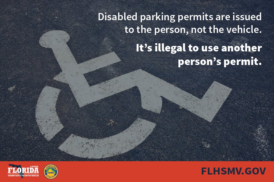 flhsmv on twitter florida law prohibits using a disabled parking