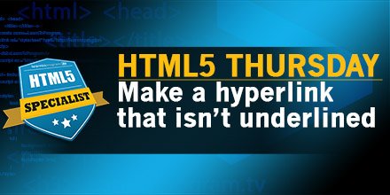 learn2program's tweet image. Learn to make Hyperlinks that aren&apos;t underlined in this weeks HTML5 Thursday #Learntoprogram#HTML5#Webdev ow.ly/mQAg30dHA2q
