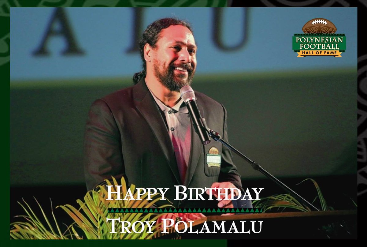 PolynesianFBHOF's tweet photo. Happy birthday to @PolynesianFBHOF Board Member and Class of 2016 Inductee, Troy Polamalu!
Polamalu played DB for the @USC_Athletics. He was then went on to play for the @steelers for 12 seasons and was a two-time Super Bowl Champion.
https://t.co/copbPZHHpz https://t.co/XktpxbKF6f