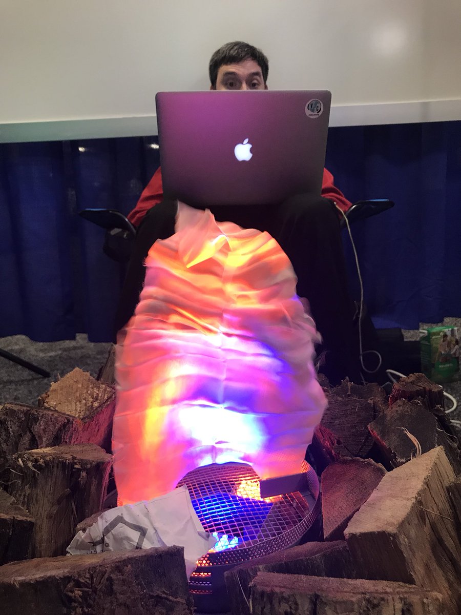 sundilu's tweet photo. @ShorterPearson working hard by the campfire 🔥 #olcinnovationlab https://t.co/F4yqvF3sUO