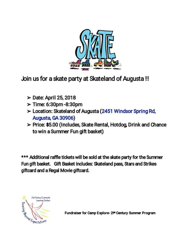 21stcclcRcss's tweet photo. #21stcclc #skateparty #fundraiser #AfterschoolWorks #skate #fun #campexplore #Summer18 #SummerCamp #skateland #Augusta #Georgia #rcss #rcboe https://t.co/d6ng5ezc3Q
