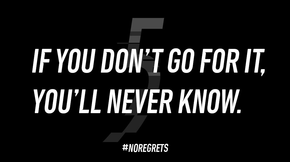 5gum's tweet photo. Don’t live wondering “what if”. Life has no time for regrets. #NoRegrets #5Gum https://t.co/xV3rZFCs1x
