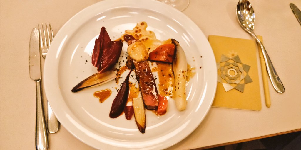 RCBonometti's tweet photo. Haunch of Muntjac @RefettorioFelix celebrating #sustainablefood @BCulinaryWP launch in #London #TheLedbury #BrettGraham https://t.co/s2vYp4b2kR