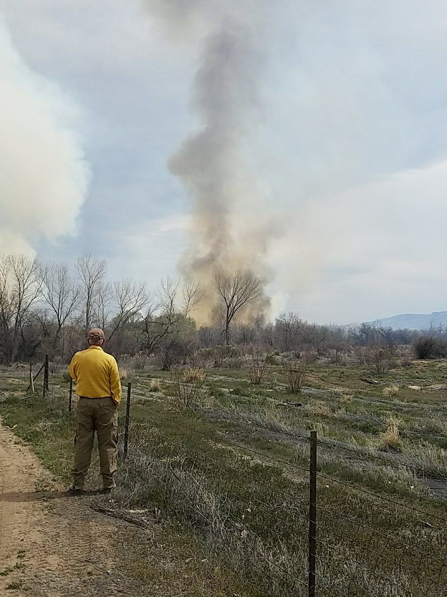 garyharmonGJ's tweet photo. Skipper Island fire gathers steam as winds shift. Breeze now out of north, east. #gjsentinel #mesaco https://t.co/yX9CstzsPc