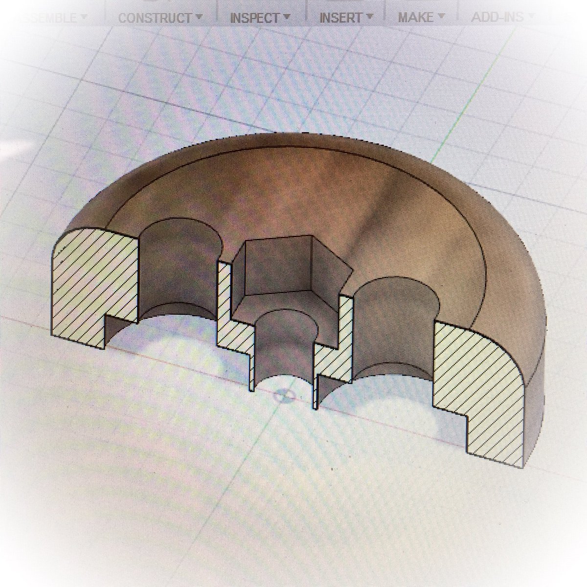 hazmatmax's tweet photo. @Makify1 @IKEAUSA After watching I had to model that up myself in #fusion360. I’m relatively new to fusion and wanted the practice: also I have one of those lamps and the same band saw. Just don’t have a 2D printer yet so I had to CAM it for my cnc. Great video today! https://t.co/CPruoQzFMA